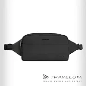 【Travelon 美國防盜包】Roam防盜斜肩包/腰包/胸前包-聯名款TL-43678A- 黑