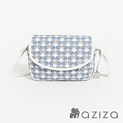 aziza 小象圖騰圓弧蓋斜背小包  千鳥藍