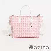 aziza 小象圖騰大容量通勤手提斜背包   果凍粉