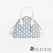 aziza 小象圖騰手提斜背貝殼包  千鳥藍