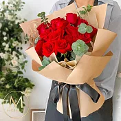 【Floral M】卡布奇諾紅玫鮮花花束