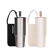 【so.home】買一送一 304不鏽鋼隨行冰霸杯900ml(環保杯/飲料杯/保冰/保溫/隨行杯) 槍色