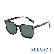 【ALEGANT】經典百搭TR90方框寶麗來偏光墨鏡/UV400太陽眼鏡/琉墨黑/砂岩棕/曜玉綠 曜玉綠