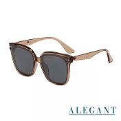 【ALEGANT】戶外時尚中性時尚方框偏光墨鏡/UV400太陽眼鏡/航太黑/麥田棕/銀河白 麥田棕