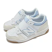 New Balance 休閒鞋 480 中童 寬楦 米白 藍 魔鬼氈 膠底 復古 小朋友 運動鞋 NB PHB480IG-W