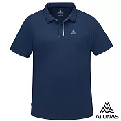 【ATUNAS 歐都納】男款迴圈吸濕排汗短袖POLO衫/大尺碼A8PS2529MC- M 深藍