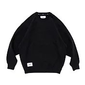 Wtaps Sign/Sweater/Cotton 大學T 淺灰/黑 251ATDT-CSM01 XL 黑