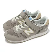 New Balance 休閒鞋 373 中童 寬楦 棕 米白 麂皮 拼接 魔鬼氈 小朋友 運動鞋 NB YV373MT2-W