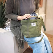 CIE｜日本復古休閒 防潑水軍用帆布側背/手拿包 綠色