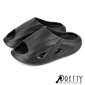 【Pretty】男 拖鞋 防水拖鞋 厚底拖鞋 輕量 緩震 JP26 黑色