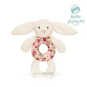 英國 JELLYCAT 手搖鈴 碎花典雅白兔 Berry