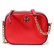 Tory burch 素面皮革相機斜背包-紅色