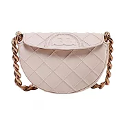 TORY BURCH 菱格紋皮革翻蓋鏈包-粉
