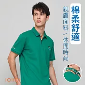 IOIIOI歐洲貴族 (有大尺碼) 短袖刺繡POLO衫 特色翻領 棉POLO衫 M 綠色