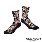【Leader X】XT-01迷彩機能運動長襪 厚底升級款 一雙入(四色任選)  迷彩咖