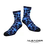 【Leader X】XT-01迷彩機能運動長襪 厚底升級款 一雙入(四色任選)  迷彩藍