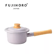 【FUJIHORO 富士琺瑯】官方直營 COTTON PLUS 簡約+系列 單柄附蓋牛奶鍋 粉藕紫14cm/1.2L