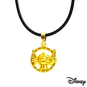 Disney迪士尼金飾 黃金墜子-嗨!史迪奇款  送玫瑰鋼項鍊