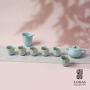 【陸寶LOHAS】清荷雅境茶組-天青色 茶壺茶海茶杯 茶具套組 泡茶器 描金工藝
