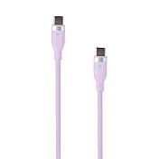 LaPO USB-C 液態矽膠微光快充傳輸線 PD/QC 100W 150cm 粉紫色