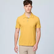 【荒野wildland】男生態POLO抗UV彈性短袖機能衣月桂葉黃色 M 月桂葉黃色