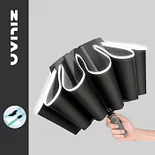 耐用款 抗風暴60骨自動反向黑膠晴雨傘(雨傘/抗紫外線/車用雨傘/全自動太陽傘/抗UV/遮陽傘) 曜石黑