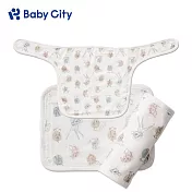 【Baby City娃娃城】造型口水巾+胸巾三入組 斑比
