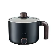 KINYO 18CM大口徑多功能陶瓷美食鍋1.2L FP-0876 靜夜黑