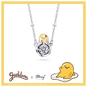 【客製品】STORY 故事銀飾 - Gudetama莫桑鑽系列-蛋黃哥莫桑石單鑽純銀項鍊 正常16吋