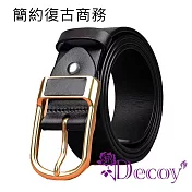 【Decoy】金扣頭 復古簡約商務時尚皮帶/ 黑色