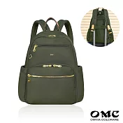 【OMC】必buy寬側袋旅行休閒後背包03531( 經典綠