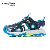 【Goodyear 固特異】迷彩一夏 童款磁扣護趾運動涼鞋 / GAKS58916 19 藍