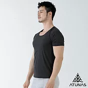 【ATUNAS 歐都納】男款零著感抑菌涼感內衣/短袖貼身內著A1UCGZ01M- M 黑