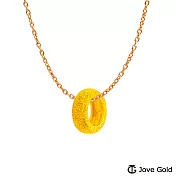 JoveGold漾金飾 圈幸福黃金墜子-鑽砂款 送白鋼項鍊