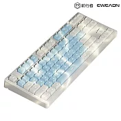 EWEADN 前行者 MT87 三模無線藍芽機械鍵盤(青軸) 藍芽+2.4G接收器+有線 注音 倉頡 -藍白拼色