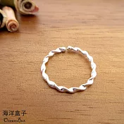 簡約細款扭曲線條麻花925純銀戒指.可調整戒圍.外鍍專櫃級正白K