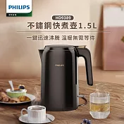 【飛利浦 PHILIPS】1.5L 不鏽鋼快煮壺(HD9389/80)