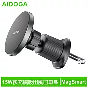 AIDOGA艾迪伽 LQ MAG4121 MagSmart系列車載MagSafe磁吸無線充支架15W  鈦灰