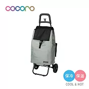 【日本cocoro】雙色系列保溫保冷摺疊購物車-40L-多色可選- 灰黑