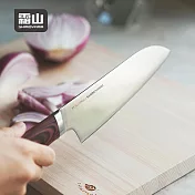 【日本霜山】紅彩木柄高碳鋼三德刀-29.5cm