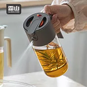 【日本霜山】按壓式噴倒兩用油瓶/玻璃油壺-550ml-多色可選- 灰