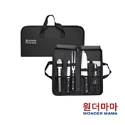 韓國WONDER MAMA 露營刀具七件組(日式刀+多功能刀+剪刀+廚叉+防燙夾+砧板+提袋)
