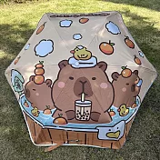 兒童圓角自動傘-卡皮喝珍奶