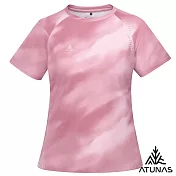 【ATUNAS 歐都納】女款ATUNAS-TEX短袖T恤/吸濕排汗/透氣快乾/大尺碼A2TS2534W- S 漸層玫粉