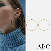 AEC PARIS 巴黎品牌 幸運草綠鑽耳環 金色大圓耳環 DROP EARRINGS DIONE