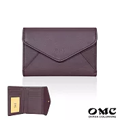 【OMC】簡約信封式9卡1照牛皮中夾4141(共9色) 深酒紅