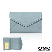 【OMC】簡約信封式9卡1照牛皮中夾4141(共9色) 灰藍