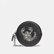 COACH 圓形牛皮零錢包-天蠍座