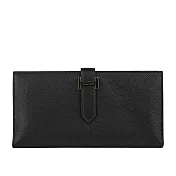 HERMES Bearn H Epsom皮 金釦長夾_展示品 (黑色)
