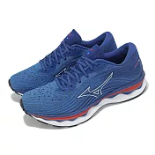 Mizuno 慢跑鞋 Wave Sky 6 男鞋 深藍 白 緩衝 回彈 運動鞋 美津濃 J1GC2202-06 29cm NAVY/WHITE